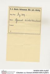 Etiketten zu Granat (NHMW-MIN-Ay687)